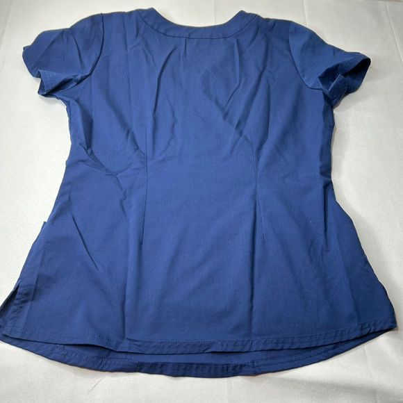 Purple Label by Healing Hands Women's Blue Medical Scrub Top Size Medium - Picture 2 of 6